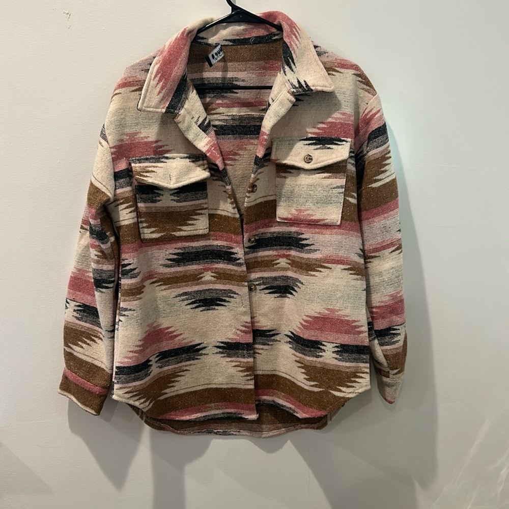 Blue B Collection aztec shacket